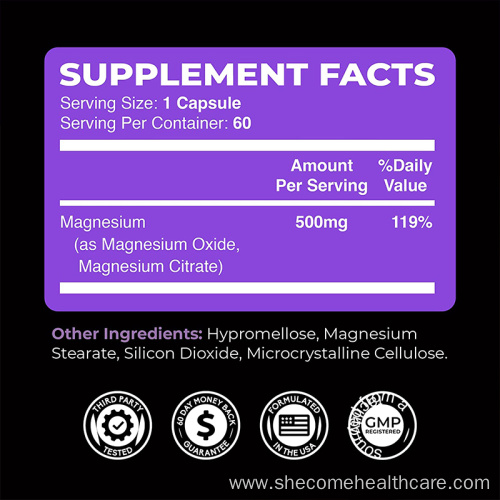 OEM Magnesium Muscle Function Magnesium Complex capsules